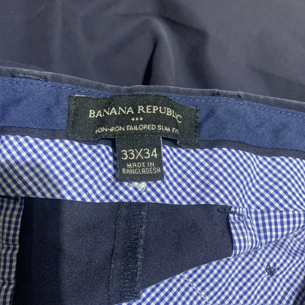 Banana Republic 33x34 Navy Blue Mason Slim Fit‎ Taper Rapid Movement Chino Pants